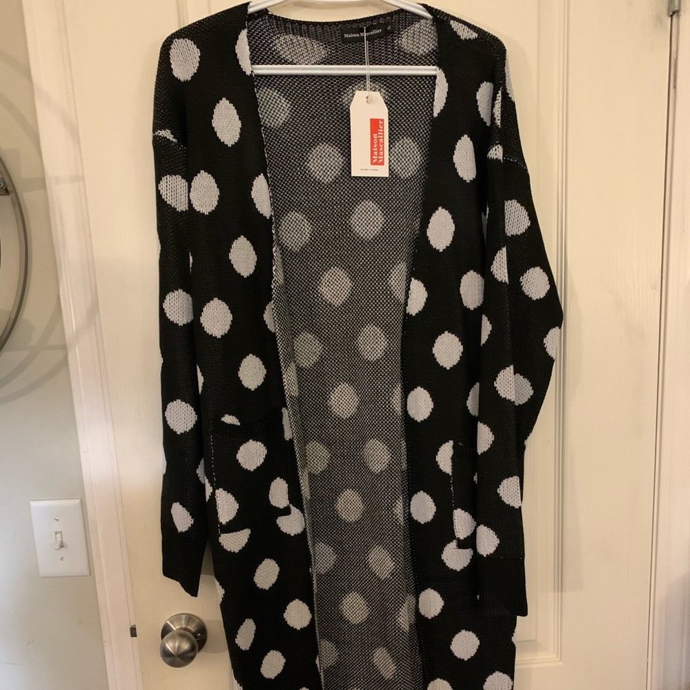 Maison Mascallier Polka Dot Open Cardigan.